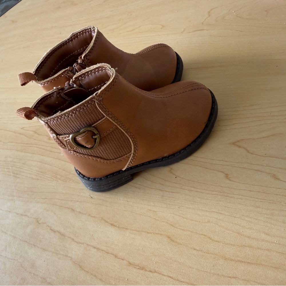 Carter's Tan Kids Boots with Heart Accent